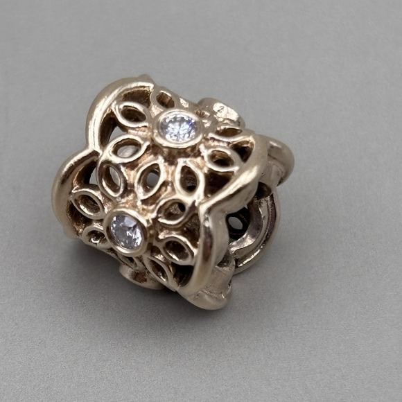 Pandora Jewelry - Pandora Golden Radiance Freesia 14K Gold Diamond Charm Retired